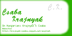 csaba krajnyak business card